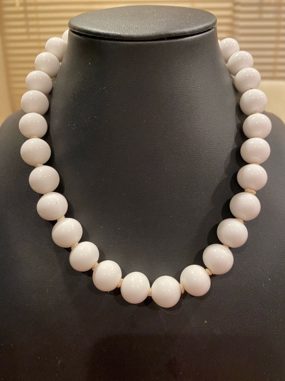Japan Classic White Milk Glass Bead Necklace - Elegant Women’s Jewelry
